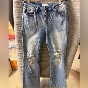 Distressed Blue Jeans